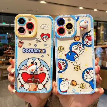 Bonito 3D Boneca Doraemon dos desenhos animados de Silicone Macio Tampa do Caso Para o iphone 11 13 Pro 12pro 7 8Plus X XR XS MAX Casos de Telefone de Coque