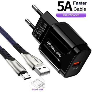 Micro USB Cabo de Parede Rápido Adaptador de Carregador de Telefone Celular Para Samsung galaxy S3 S4 S6 S7 borda A10 A3 A5 2016 J3 J5 J7 J4 A6 A7 2018